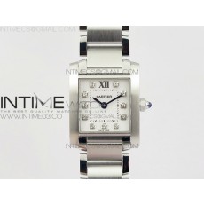 8848공장 까르띠에 탱크 프랑세즈 레이디스 25MM 스틸 화이트다이얼 다이아인덱스 브레이슬릿 TANK FRANCAISE LADIES 25MM SS WHITE DIAL DIAMOND MARKERS ON SS BRACELET RONDA QUARTZ