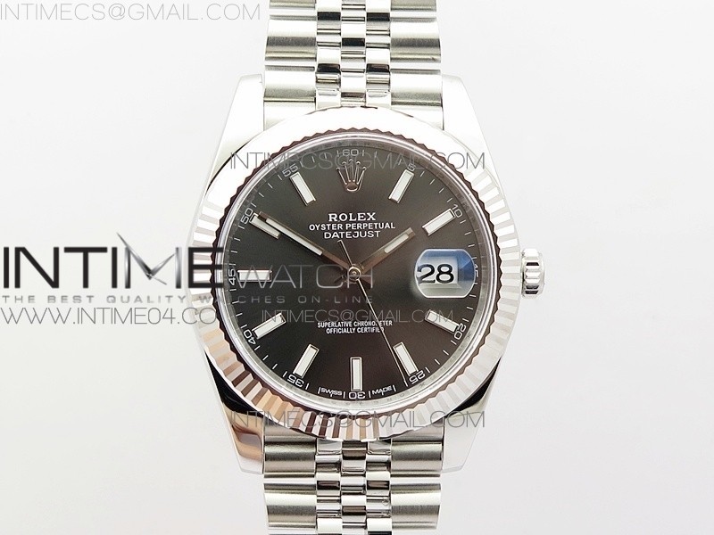 DJ공장 롤렉스 데이저스트41 스틸 다크로듐다이얼 플루티드 쥬빌레브레이슬릿 DATEJUST 41 126334 904L SS GRAY DIAL ON JUBILEE BRACELET A2824