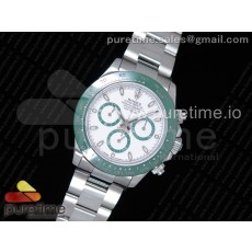 BP공장 롤렉스 데이토나 스틸 그린베젤 화이트다이얼 브레이슬릿 Daytona 116500 LV Green Ceramic SS White dial on SS Bracelet A4130