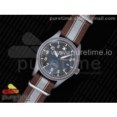 M+F공장 IWC 마크18 헤리티지 티타늄 블랙다이얼 브라운앤그레이나일론스트랩 Mark XVIII IW327006 Titanium Grand Black Dial on Brown/Gray Nylon Strap A35111 (Free Leather Strap)