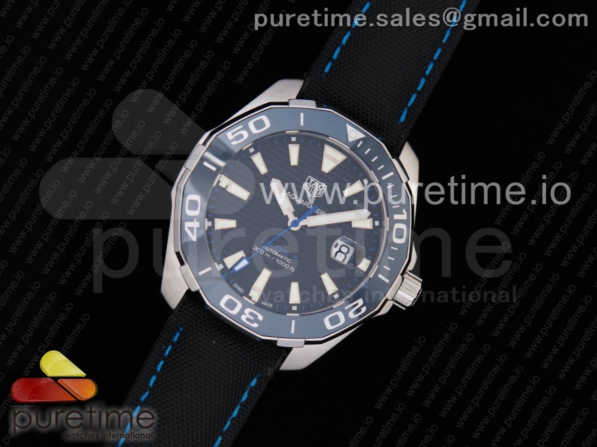 OX공장 태그호이어 아쿠아레이서5 스틸 43MM  싱글블루 Aquaracer Calibre 5 SS 43mm Ceramic Bezel Black Dial 