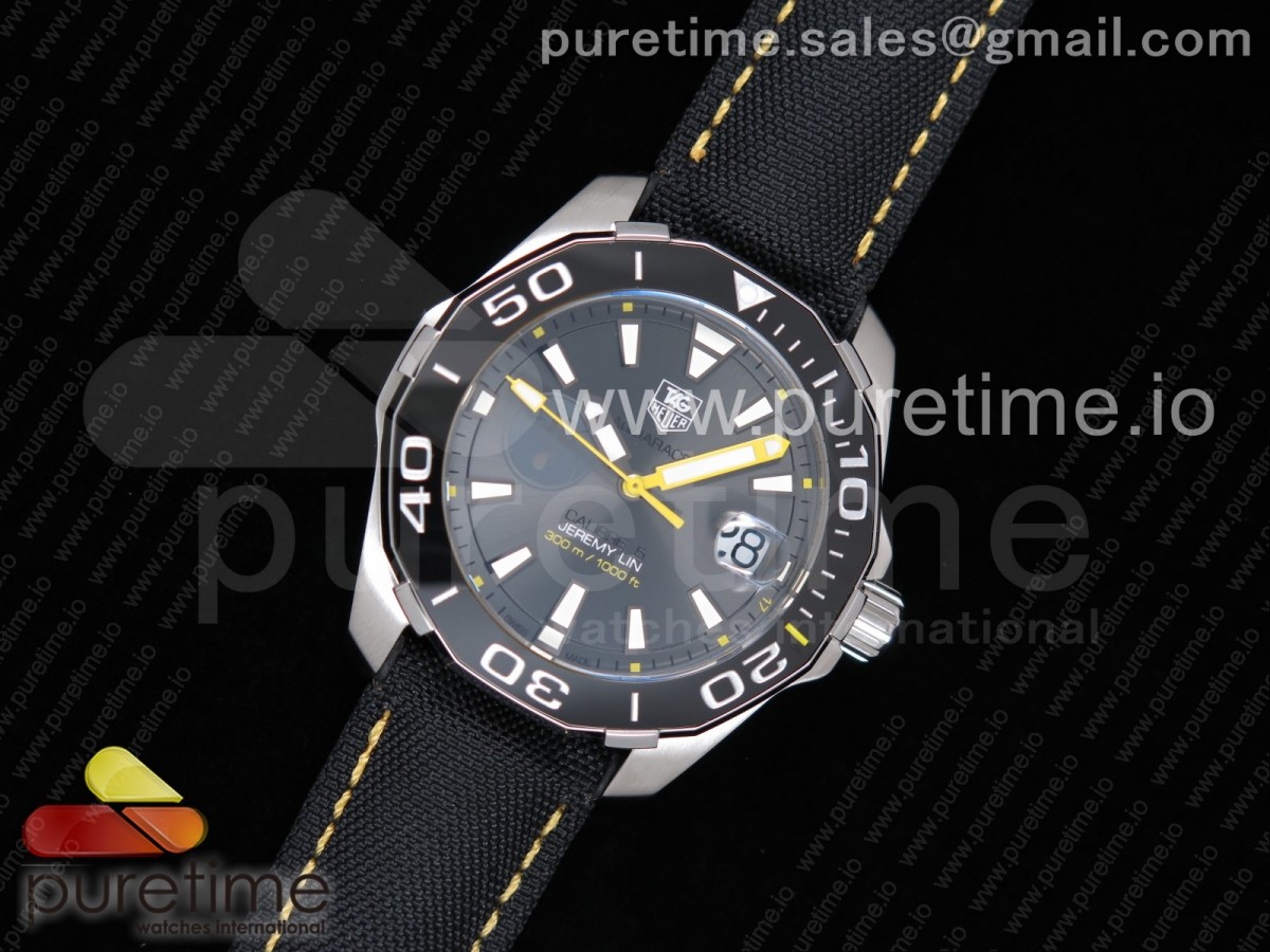 OX공장 태그호이어 아쿠아레이서 칼리버5 스틸 41MM 싱글옐로우 선레이다이얼 Aquaracer Calibre 5 SS 41mm Ceramic Bezel Gray Dial 