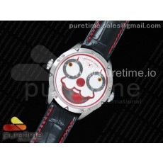 콘스탄틴체이킨 조커 스틸 화이트 조커다이얼 가죽스트랩 Konstantin Chaykin Joker SS White Joker Dial on Black Leather Strap NH35A