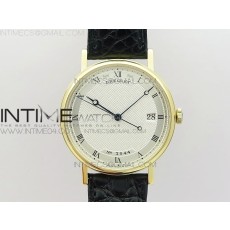 MK공장 V2 브레게 클래식 오토 5177 옐로우골드 금통 화이트다이얼 가죽스트랩 CLASSIQUE AUTO 5177 YG 3944 WHITE DIAL NUMERAL MARKERS ON BLACK LEATHER A777Q