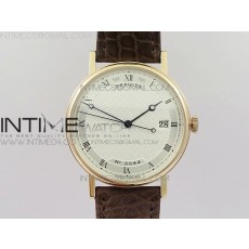 MK공장 V2 브레게 클래식 오토 5177 로즈골드 금통 화이트다이얼 가죽스트랩 CLASSIQUE AUTO 5177 RG 3944  WHITE DIAL NUMBERS MARKERS ON BROWN LEATHER A777Q