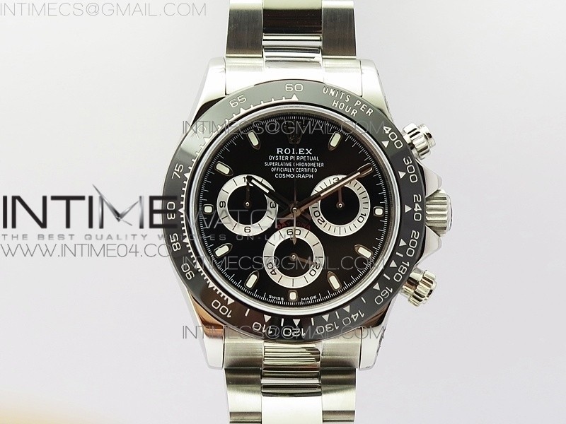 JH공장 세라토나 블랙다이얼 브레이슬릿 DAYTONA 116519LN BLACK DIAL STICKS MAKERS CERAMIC BEZEL ON SS BRACELET A4130