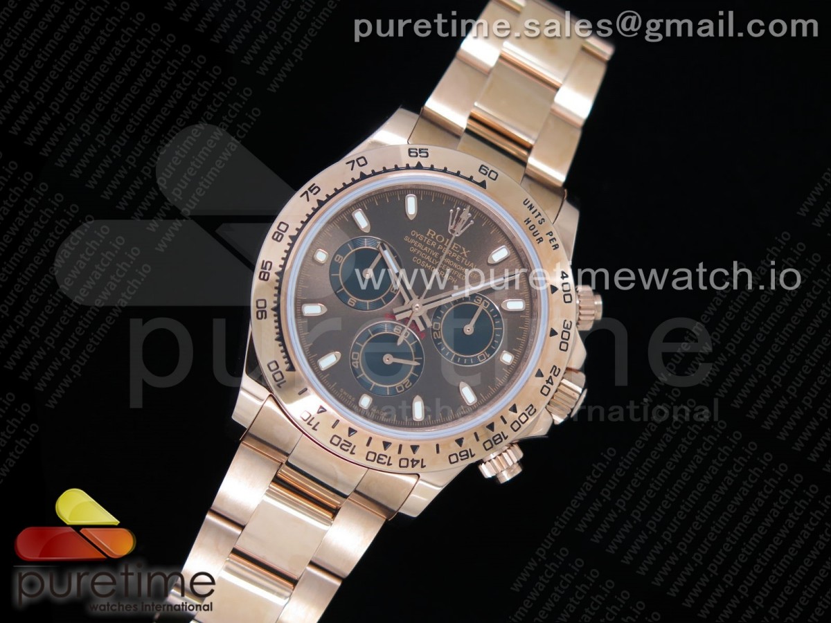 JH공장 롤렉스 데이토나 로즈골드 금통 브라운다이얼 초코토나 Daytona 116505 RG Brown Dial on RG Bracelet A4130