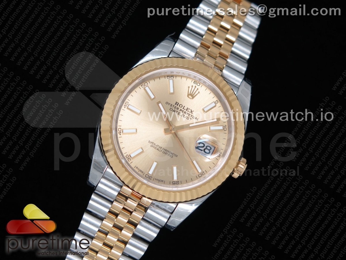 DJ공장 롤렉스 데이저스트 41 옐로우골드 콤비 샴페인다이얼 쥬빌레브레이슬릿 DateJust 41 126333 904L SS/YG  YG Dial Stick Markers on Jubilee Bracelet A2836