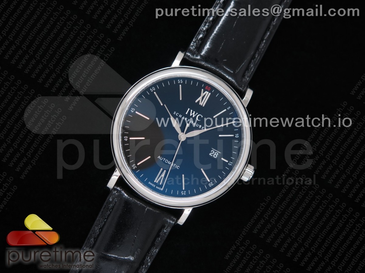 FK공장 IWC 포르토피노 스틸 블랙다이얼 가죽스트랩 Portofino Automatic SS Black Dial on Black Leather Strap A2892