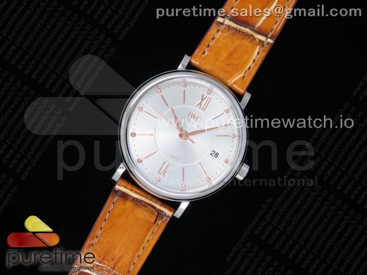 MF공장 IWC 포르토피노 37MM 실버다이얼 악어스트랩 Portofino Automatic 37 SS Silver Dial on Brown Crocodile Strap A35111