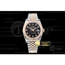 BP공장 롤렉스 데이저스트 36 로즈골드 콤비 블랙다이얼 다이아몬드인덱스 브레이슬릿 DateJust 36mm Jub Flt RG/SS Black Diam BP A2813