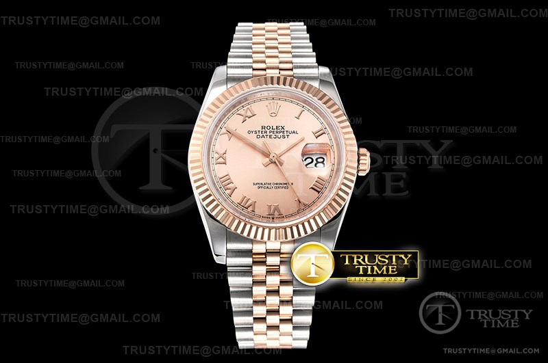 BP공장 롤렉스 데이저스트 36 로즈골드 콤비 로즈골드다이얼 브레이슬릿 DateJust 36mm Jub Flt RG/SS Rose Gold/Rmn BP A2813