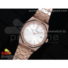 OM공장 오데마피게 로얄오크 15500 로즈골드 금통 화이트다이얼 브레이슬릿 Royal Oak 41mm 15500 RG White Textured Dial on RG Bracelet A3120