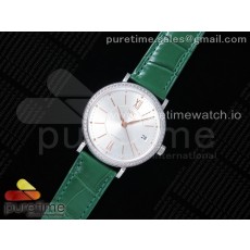 MF공장 포르토피노 37MM 실버다이얼 악어스트랩 Portofino Automatic 37 SS Silver Dial RG Markers on Green Crocodile Strap A35111