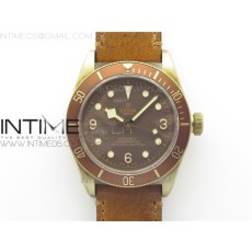 XF공장 V5 튜더 헤리티지 블랙베이 브론조 브라운 가죽스트랩 Heritage Black Bay Bronze on Brown Leather Strap MIYOTA 9015 V5 (Free Nato Strap)