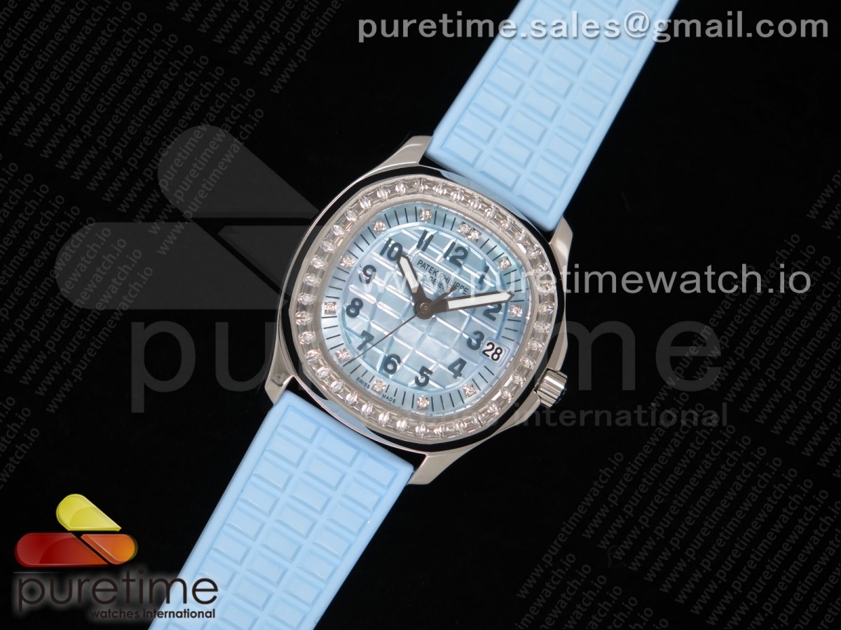 PP공장 아쿠아넛 블루자개다이얼 러버스트랩 Aquanaut 5067A SS Light Blue MOP Dial on Light Blue Rubber Strap AE23 PPF공장