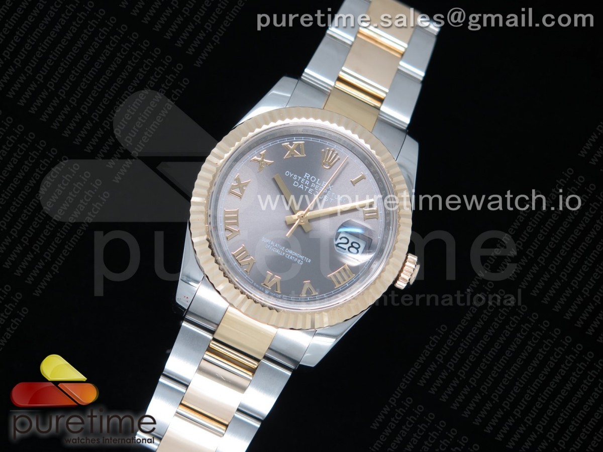 GM공장 롤렉스 데이저스트 36 옐로우골드콤비 포금 그레이다이얼 브레이슬릿 DateJust 36 SS/YG Wrapped 116233 Gray Dial Roman Markers on SS/YG Wrapped Oyster Bracelet A2836