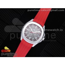 zf공장 파텍필립 아쿠아넛 그레이다이얼 레드러버스트랩 Aquanaut 5167A Singapore Edition SS Red Second Hand on Red Rubber Strap 324CS