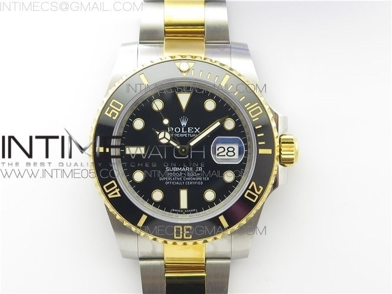 D1공장 롤렉스 서브마리너 흑콤 포금 Submariner 116613 LB SS/YG Blue 18K Wrapped gold SS/YG Case and Bracelet A2824