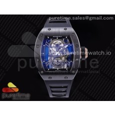 ZF공장 리차드밀 RM052 세라믹 PVD 리얼투어빌론 러버스트랩  RM052 Skull Black Ceramic PVD Skeleton Dial on Black Rubber Strap NH05A