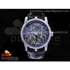 BBR공장 로져드뷔 엑스칼리버 투어빌론 스켈레톤다이얼 가죽스트랩 Excalibur Rddbex0392 SS BBR Best Edition Skeleton Dial on Black Leather Strap A2136 Tourbillon