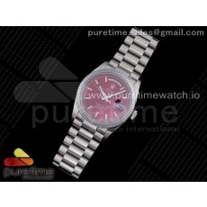 EW공장 데이데이트 36MM 레드다이얼 브레이슬릿 Day-Date 36 SS 128239 Red Dial Lume Markers on President Bracelet A3255