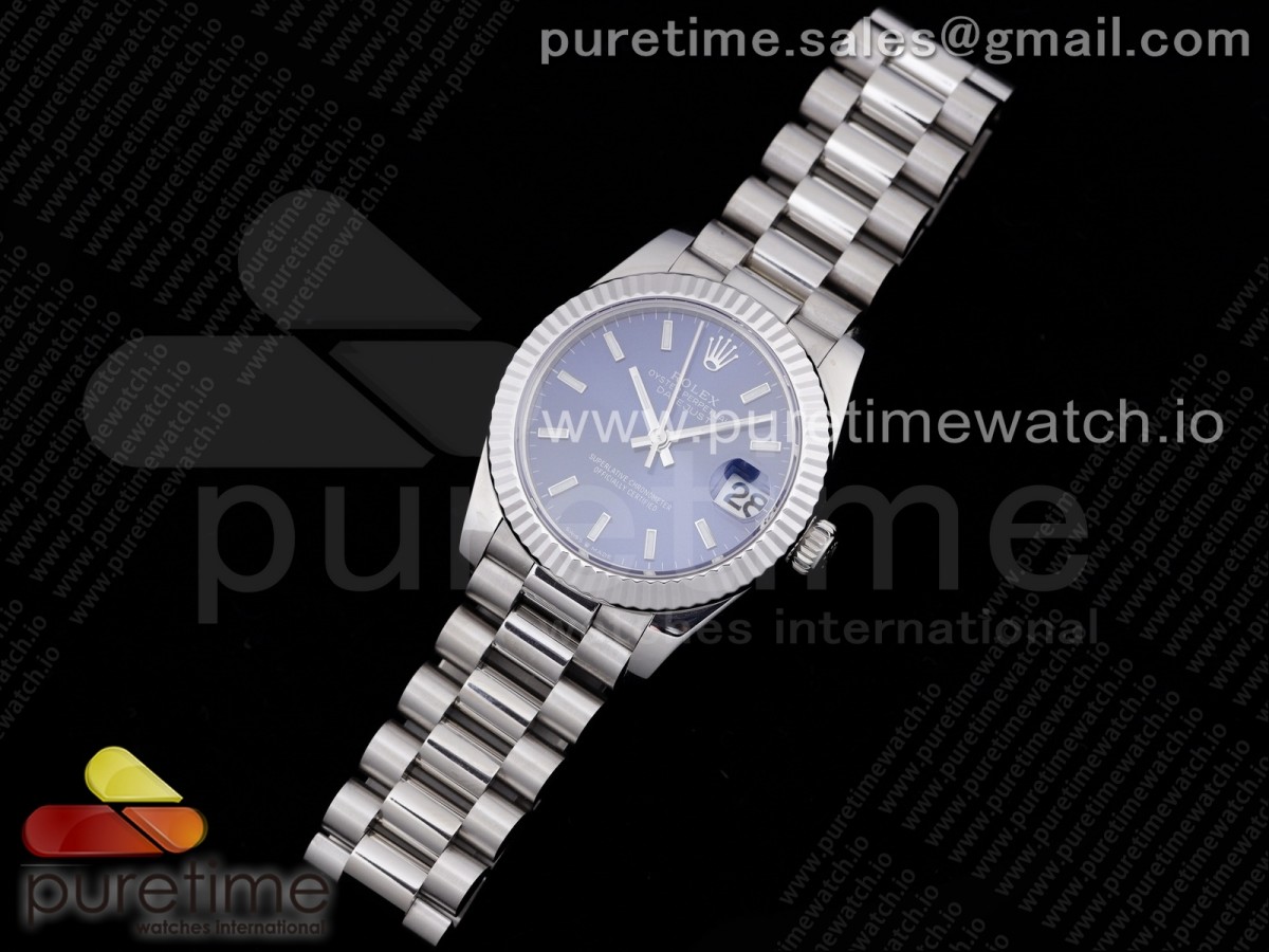 GM공장 롤렉스 데이저스트 31 블루다이얼 브레이슬릿 DateJust 31 Ladies 278289 GMF 316L Steel Blue Dial Stick Markers on President Syle Bracelet