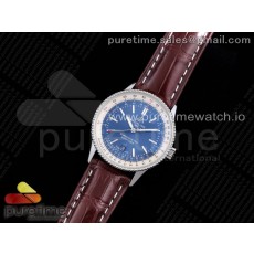 XB공장 브라이틀링 내비타이머 블루다이얼 악어가죽스트랩 Navitimer 1 SS 41mm Blue Dial on Brown Croco Strap A2824