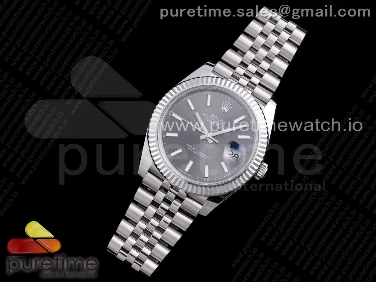 RE공장 롤렉스 데이저스트 41 그레이다이얼 브레이슬릿 New DateJust 41 126334 SS Gray Dial Stick Markers on Jubilee Bracelet A3235 Clone