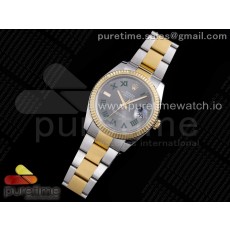 RE공장 롤렉스 데이저스트 41 옐로우골드콤비 슬레이트로만 그레이다이얼 브레이슬릿 New DateJust 41 126334 SS/YG Gray Dial Green Roman Markers on Oyster Bracelet A3235 Clone