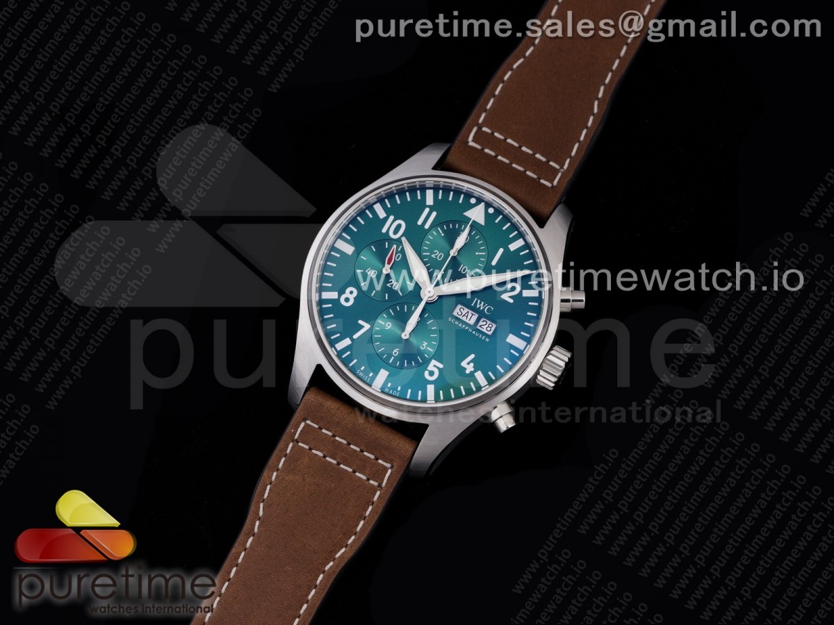 ZF공장 V2 파일럿 그린다이얼 가죽스트랩 Pilot Chrono IW377726 Green Dial on Brown Leather Strap A7750