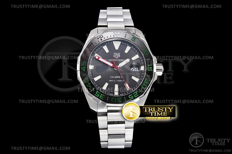 XT공장 태그 아쿠아 그레이다이얼 브레이슬릿 Aquaracer Caliber 5 CSL Ed 43mm SS/RU Grey XTF SW200