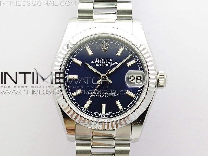 GS공장 롤렉스 데이저스트 31 블루다이얼 브레이슬릿 Datejust 31mm 178274 SS Blue Stick Markers Dial on SS President Bracelet SEIKO NH05A