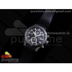 XF공장 칼리버호이어 블랙다이얼 러버 43MM Calibre Heuer 01 Chrono SS Black Dial on Black Rubber Strap A1887