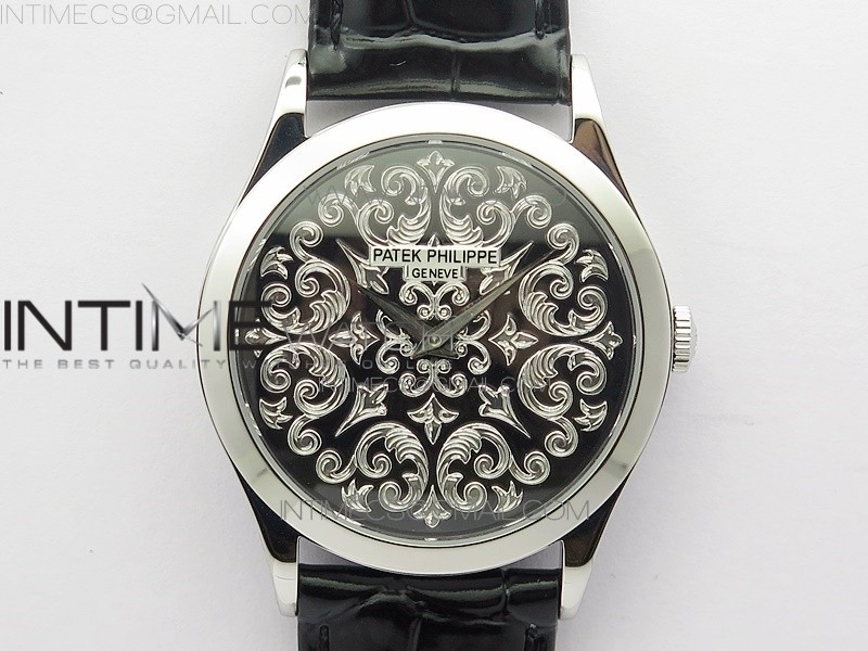 FL공장 클래식 5088 인그레이브드가죽스트랩 Classic 5088 100P-001 Engraved Case Engraved Dial on Black Leather strap Cal.240