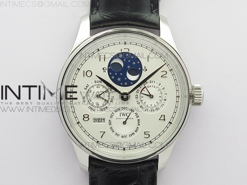 V9공장 포르투기저 애뉴얼캘린더 화이트다이얼 가죽스트랩 Portuguese Real PR Real Annual Calendar IW503406 V9F Best Edition White Dial Black Leather Strap A52610