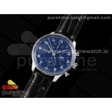 AZ공장 포르투기저 150주년 블루다이얼 가죽스트랩 Portugieser Chronograph Edition “150 Years” IW371601 AZF 1:1 Best Edition Blue Dial on Black Leather Strap A7750 (Slim Movement)