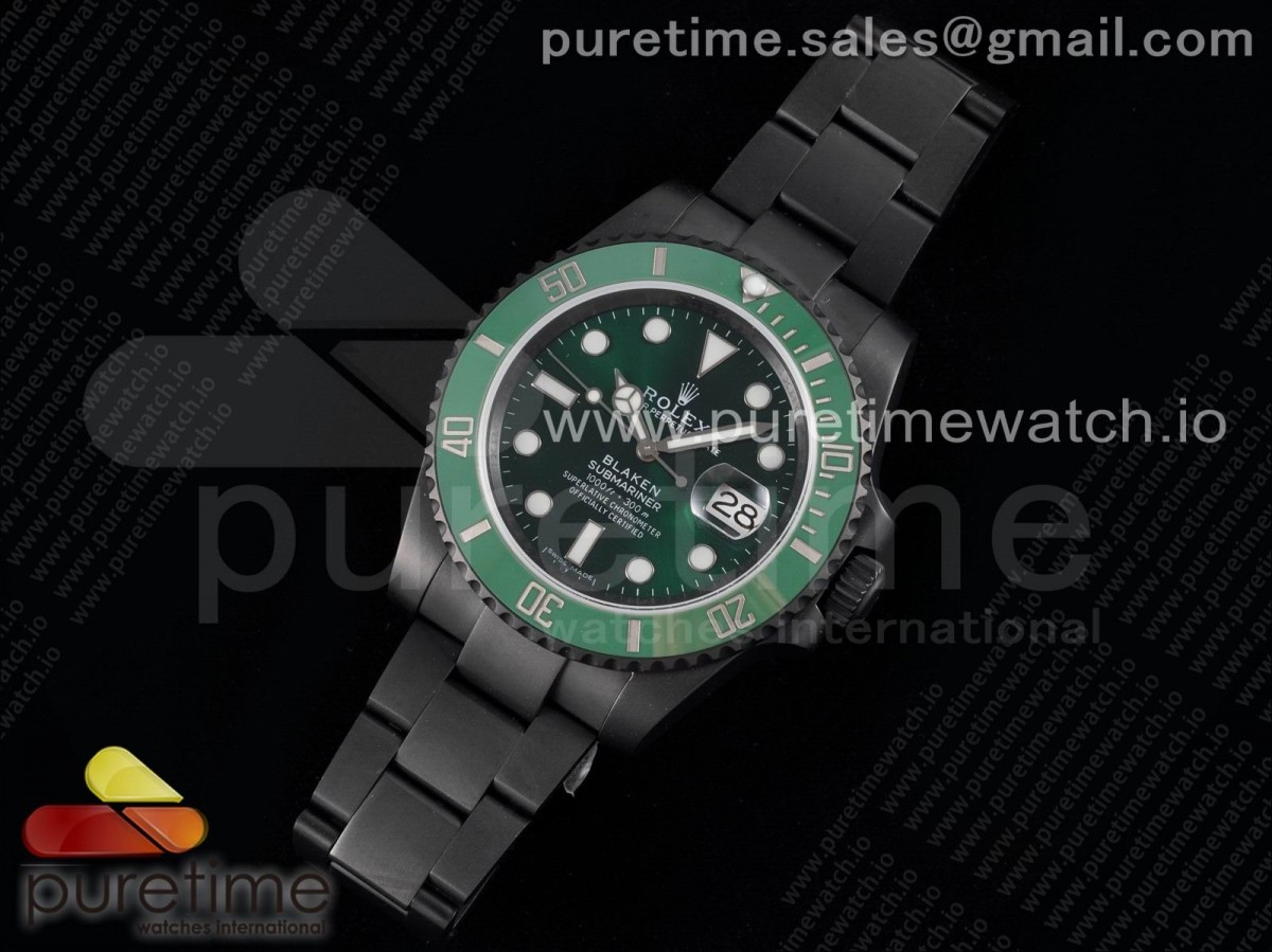 OX공장 서브 PVD 그린다이얼 Submariner BLAKEN GREEN PVD OXF 1:1 Best Edition Black Dial on PVD Bracelet A2836