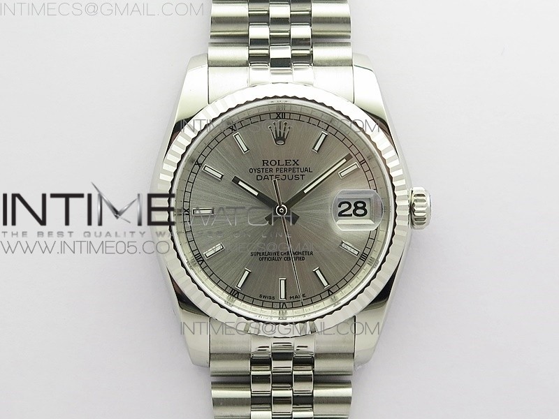 DJ공장 롤렉스 데이저스트 36 실버다이얼 2824 Datejust 36mm 116234 904L SS DJF 1:1 Best Edition Silver Dial Sticks Markers On SS Jubilee Bracelet A2824