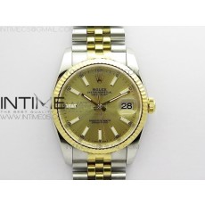 DJ공장 롤렉스 데이저스트 36 옐로우골드콤비 샴페인다이얼 2824 Datejust 36mm 116234 904L SS/YG DJF 1:1 Best Edition YG Dial Sticks Markers On SS Jubilee Bracelet A2824