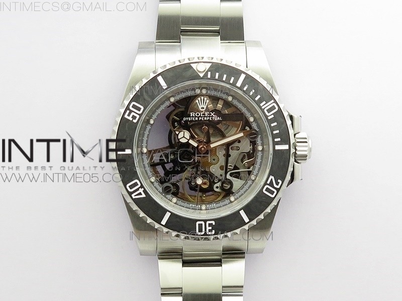 WW공장 서브 안드레아 프를로 Submariner 116660 Andrea Pirlo SS WWF Best Edition Carbon Bezel on Skeleton SA3130