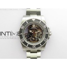 WW공장 서브 안드레아 프를로 Submariner 116660 Andrea Pirlo SS WWF Best Edition Carbon Bezel on Skeleton SA3130