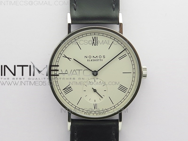 MK공장 노모스 탕고맛 화이트다이얼 가죽스트랩 Tangomat Automatic 38mm SS MKS 1:1 Best Edition White Dial Roman Markers on Black Leather Strap A23J