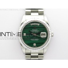 ED공장 데데 36미리 그린다이얼 Day date 432118 36mm SS EDF Best Edition Green Malachite Dial Crystal Markers on SS President Bracelet A2836