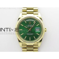 BP공장  롤렉스 데이데이트 40 옐로우골드 금통 그린다이얼 2836 Day-Date 40mm 228239 BP New Dial Version 904 YG  Green Stick Markers Dial on YG President Bracelet A2836