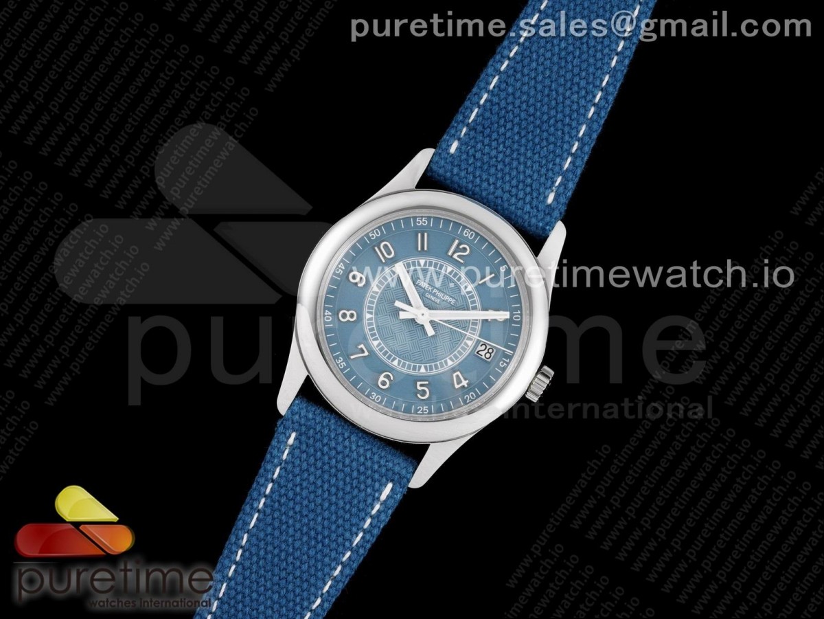 ZF공장 칼라트라바 블루다이얼 가죽스트랩 Calatrava 6007A-001 SS ZF 1:1 Best Edition Blue Dial on Blue Leather Strap A324CS