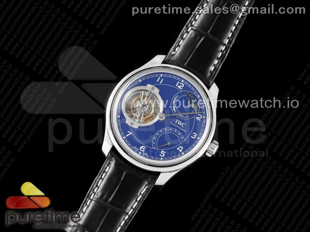 BBR공장 포르투기저 뚜르비용 블루다이얼 가죽스트랩 Portugieser Constant-Force Tourbillon Edition “150 Years” SS BBR Best Edition Blue Dial