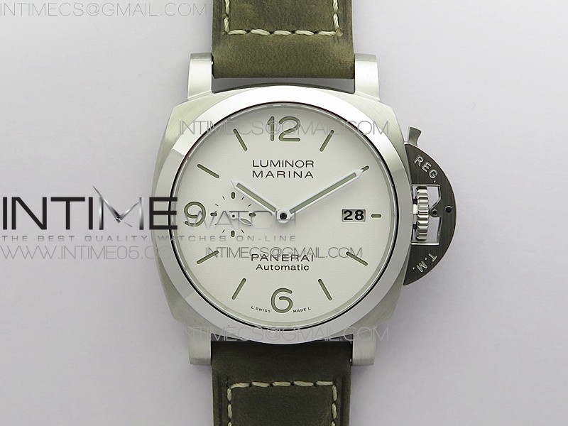 VS공장 파네라이 PAM1314 화이트다이얼 가죽스트랩 PAM1314 VSF 1:1 Best Edition White Dial on Brown Leather Strap P.9000 Super Clone