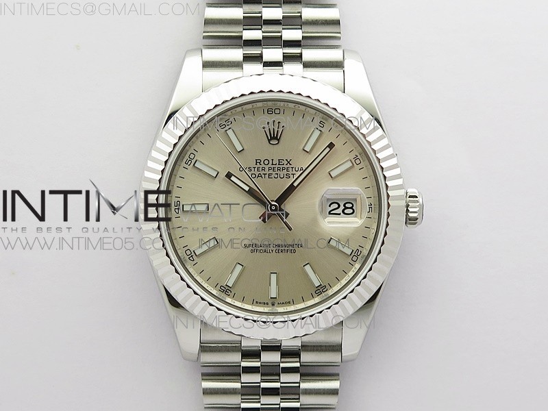 RO공장 롤렉스 데이저스트 41 실버다이얼 DateJust 41MM 126334 904L SS ROF 1:1 Best Edition Silver Dial Stick Markers on SS Jubilee Bracelet A3235