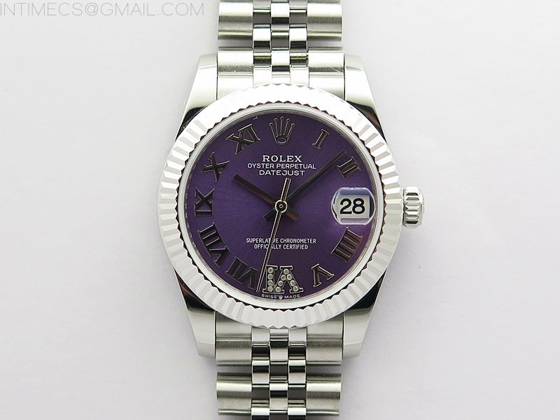 BP공장 롤렉스 데이저스트 31 퍼플다이얼 2813무브 21600진동 Datejust 31mm 278271 SS BP Best Edition Purple Roman Markers Dial on Jubilee Bracelet